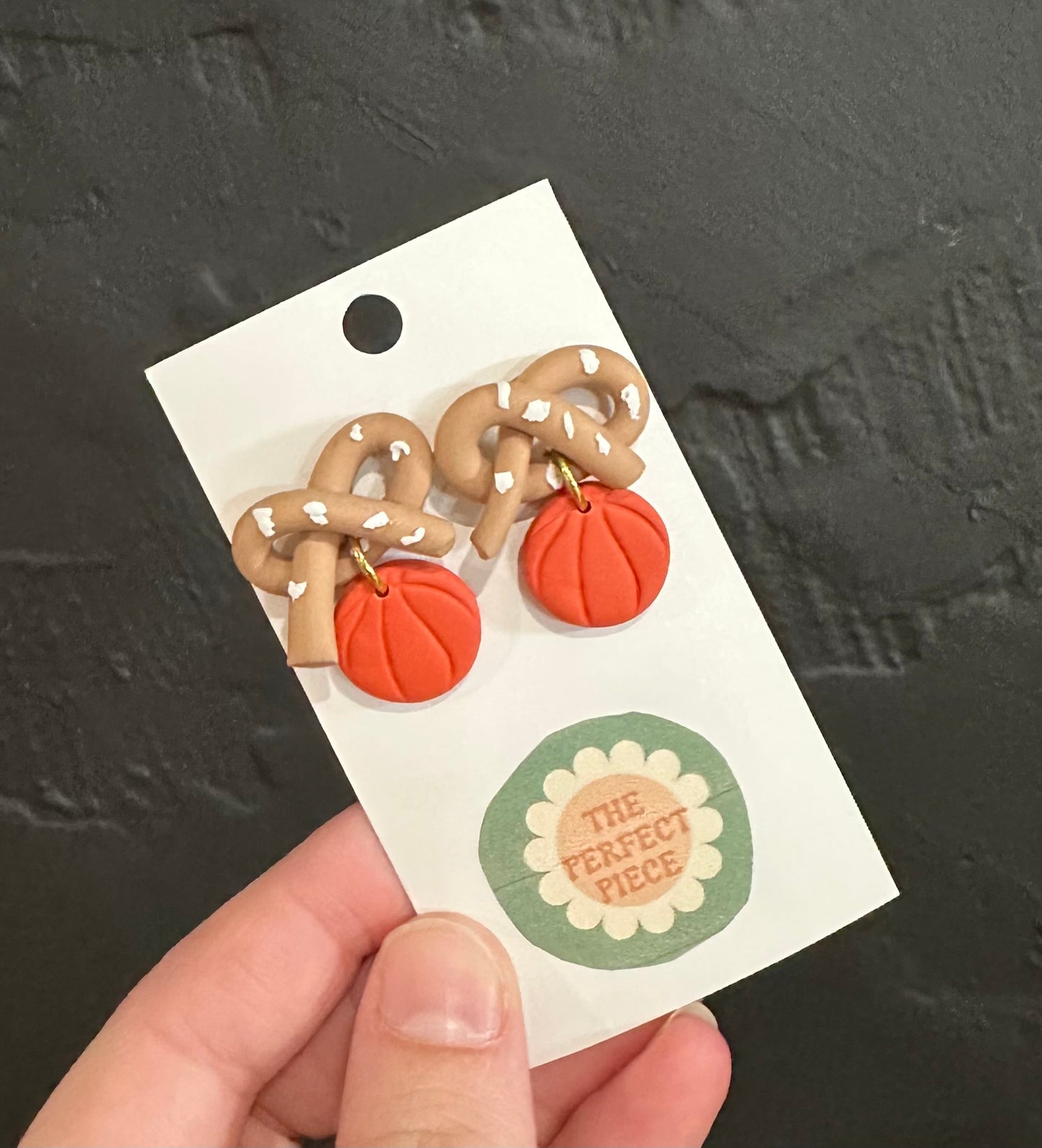 Pretzel Basketball Earrings